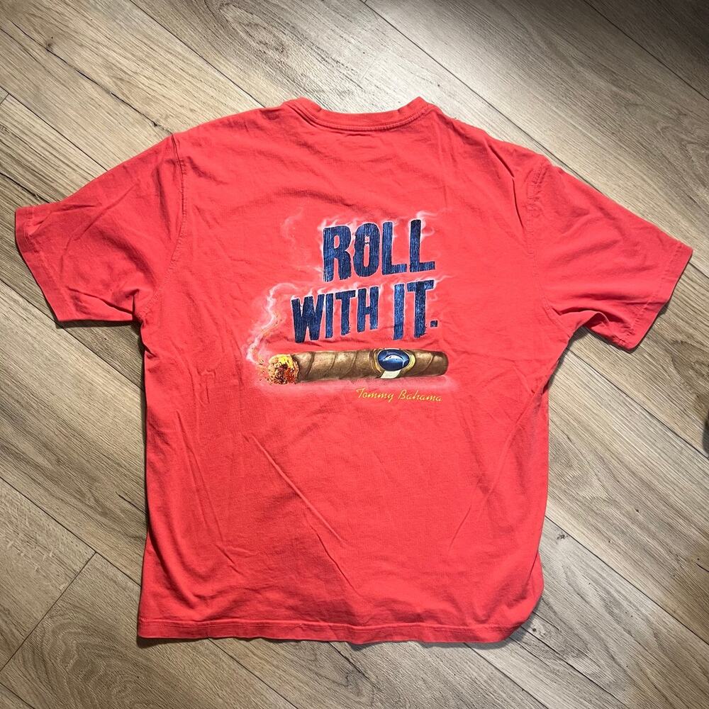 Tommy Bahama Roll With It Cigar Graphic Shirt Mens XL